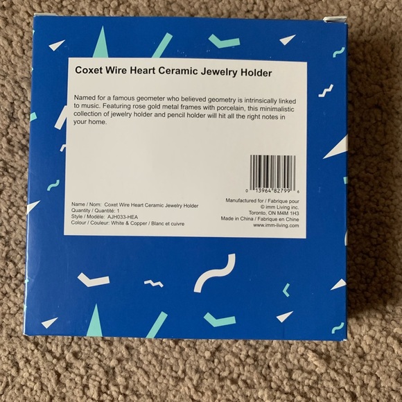 Coxet Wire Heart Ceramic Jewelry Holder.    IMM living - Picture 2 of 6